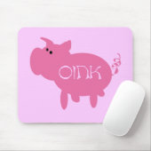 OinkピンクのブタのTシャツおよびギフト マウスパッド (マウス)