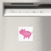 OinkピンクのブタのTシャツおよびギフト マグネット (インサイチュ (食洗機))