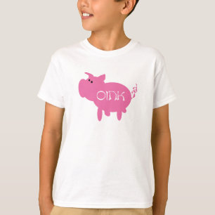 OinkピンクのブタのTシャツおよびギフト Tシャツ