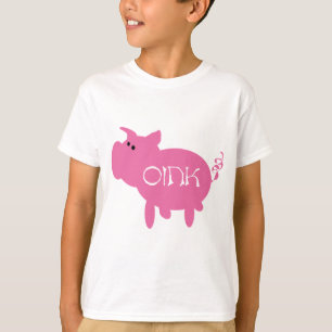 OinkピンクのブタのTシャツおよびギフト Tシャツ