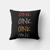 Oink黒のかわいくカラフルなブタ クッション (裏面)