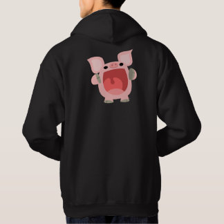 「OINK!!!」 かわいいマンガ豚フード付きスウェットシャツ パーカ