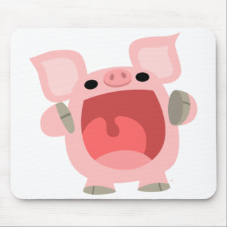 "OINK!!!" かわいい漫画のブタのマウスパッド マウスパッド