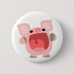 "OINK!!!" かわいい漫画のブタボタンのバッジ 缶バッジ