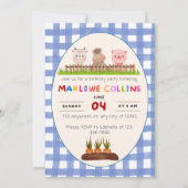 Oink & モー Cute Farm第2誕生日招待状 招待状 (裏面)