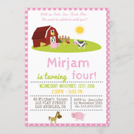 OINK、BAA、CLUCK、FARM BIRTHDAY PARTYモーで 招待状