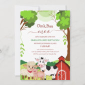 oink baa moo cute unique kid's birthday Invitation 招待状 (正面)