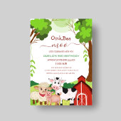 oink baa moo cute unique kid's birthday Invitation 招待状