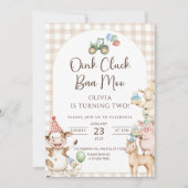 Oink Baa Moo Turning Two Birthday Invitation Edita 招待状 (正面)