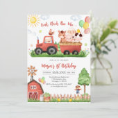 Oink Baa Quack Moo Farm Animals Birthday 招待状 (スタンド正面)