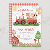 Oink Baa Quack Moo Farm Animals Birthday 招待状 (正面/裏面)