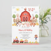 Oink Baa Quack Moo Farm Animals Birthday 招待状 (スタンド正面)