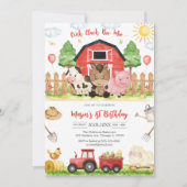 Oink Baa Quack Moo Farm Animals Birthday 招待状 (正面)