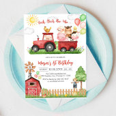 Oink Baa Quack Moo Farm Animals Birthday 招待状