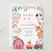 Oink Baa Quack Moo Farm Animals Birthday 招待状 (正面)