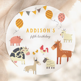 Oink Baa Quack Moo Farm Animals Birthday Party ペーパープレート