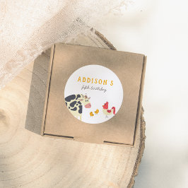 Oink Baa Quack Moo Farm Animals Birthday Party ラウンドシール