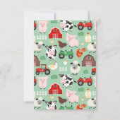 Oink Baa Thank モー You Farm Animalパーティーキッズ サンキューカード (裏面)
