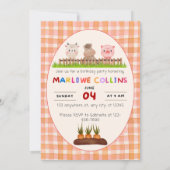 Oink & Cuteモー Farm動物誕生日招待状 招待状 (裏面)