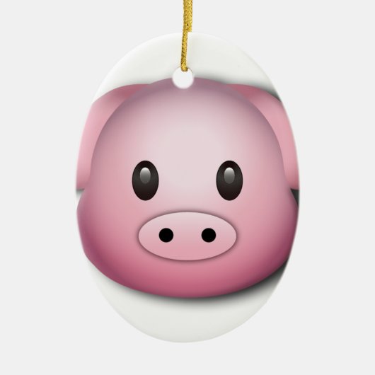 Oink Oinkかわいいブタ セラミックオーナメント (正面)