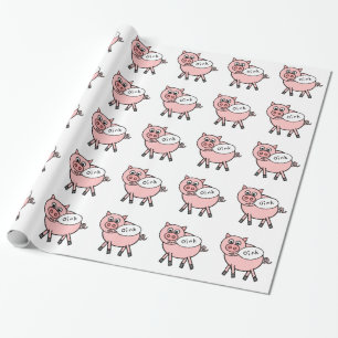 Oink Oinkブタ ラッピングペーパー