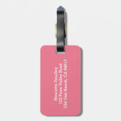 Oinkyのかわいいブタのパーソナライズなバッグのラベル ラゲッジタグ (裏面縦)