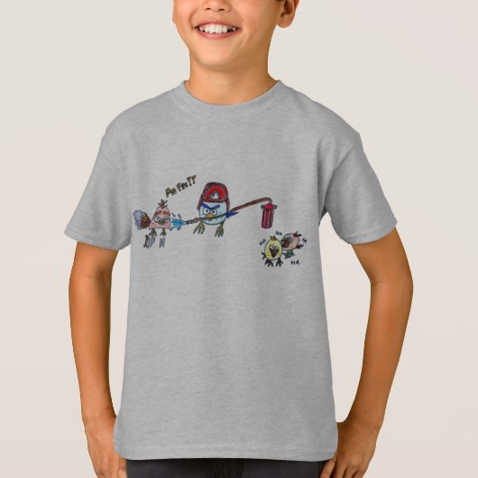 Oiseau en colère pompier tシャツ (正面)