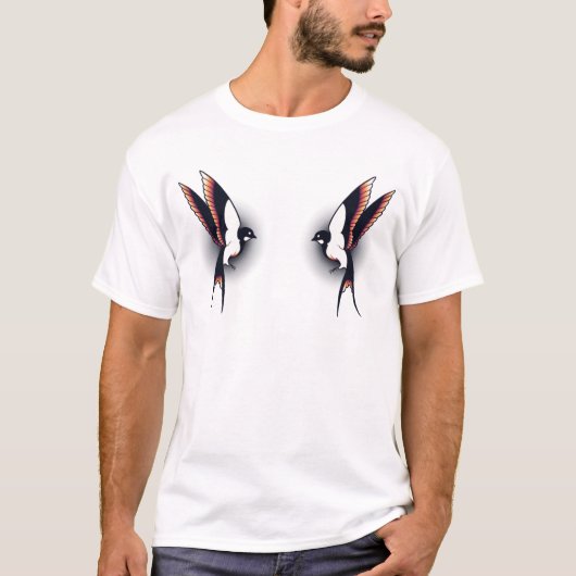 Oiseaux style traditionnel old-school tattoo tシャツ (正面)