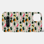 Oishiiの寿司のおもしろいのイラストレーションパターン(灰色) Case-Mate iPhoneケース (裏面 (横))