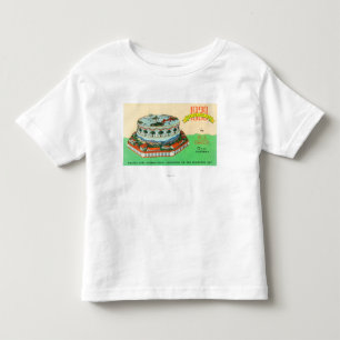 Ojaiのビルのパン屋による1939の万国博覧会のケーキ トドラーTシャツ