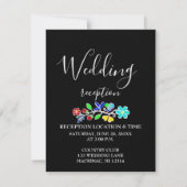 Ojibwe Floral Strawberry Black Wedding Invitation 招待状 (裏面)