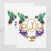 OJL Hummingbird Wedding Any Letters Custom CO 招待状 (正面/裏面)