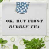 Okが最初のバブルティーカスタム キッチンタオル (折り畳み)