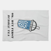 Okが最初のバブルティーカスタム キッチンタオル (横)