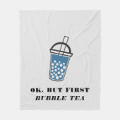 Okが最初のバブルティーカスタム フリースブランケット (正面)