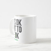 Okでなくても大丈夫 – Mental Health認識度リブ コーヒーマグカップ (正面左)