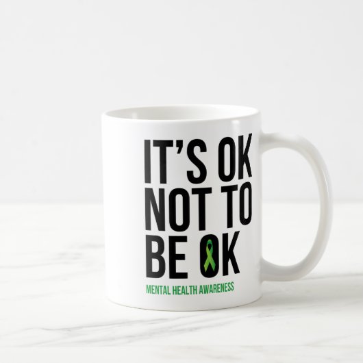 Okでなくても大丈夫 – Mental Health認識度リブ コーヒーマグカップ (右)