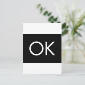 OK白黒コメン感じトOK ポストカード (スタンド正面)