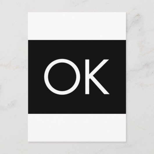 OK白黒コメン感じトOK ポストカード (正面)