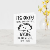 Ok秋離れて時々タコスはメンタルヘルス カード (黄色い花)