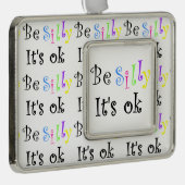 OK間抜け枠のオーナメント シルバープレートフレームオーナメント (右)