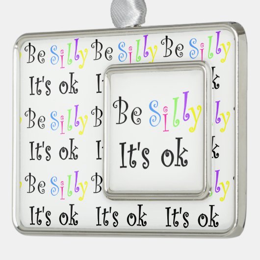 OK間抜け枠のオーナメント シルバープレートフレームオーナメント (左)