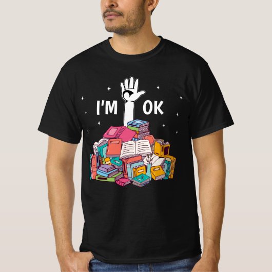 OK おもしろい 読 Book Lover Geft Tシャツ (正面)