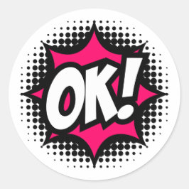 OK!コミックブックスタイル ラウンドシール