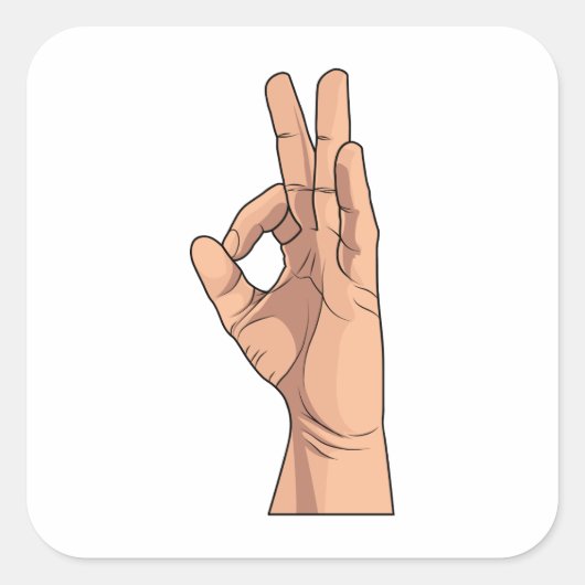 OK ～手署名とジェスチャーa-ok スクエアシール (正面)