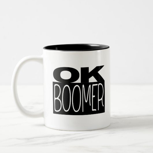 OK BOOMER - MUG ツートーンマグカップ (左)