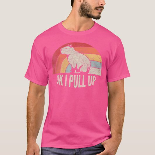 OK IプルアップCapybaraおもしろい Capybara Tシャツ (正面)