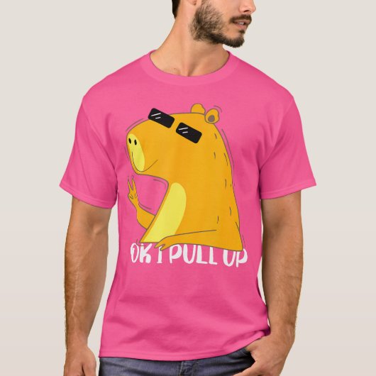 OK IプルアップCapybara おもしろい Capybara Tシャツ (正面)