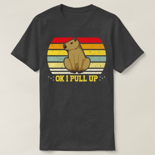 OK IプルアップCapybara おもしろい Rodent Capihara Tシャツ (デザイン正面)