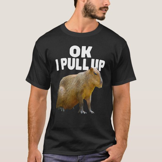 OK IプルアップCapybara Capybaraおもしろい恋人Dank Me Tシャツ (正面)